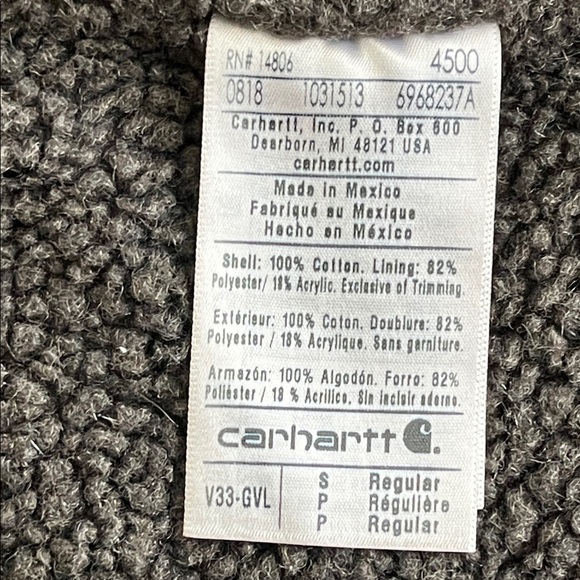 Carhartt Men's Gravel Color Sherpa Lined Sleeveless Jacket Vest - Picture 11 of 13